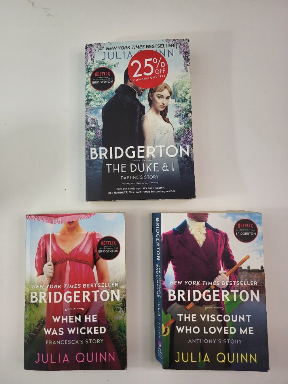 Bridgerton Julia Quinn Book Lot Duke and I Viscount Who Loved Me 3 Books